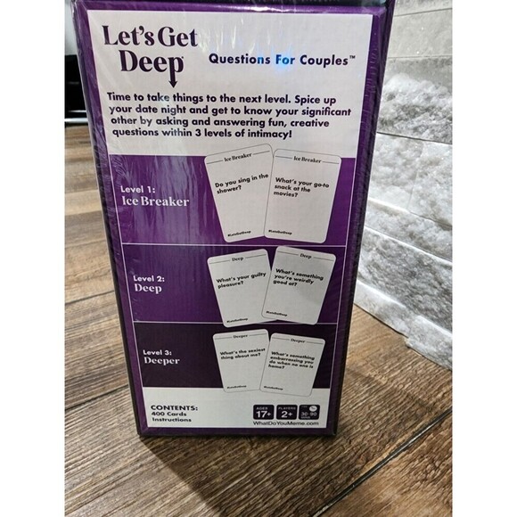 Let's Get Deep Adult Party Game by What Do You Meme? NEW Questions for Couples - Picture 2 of 3